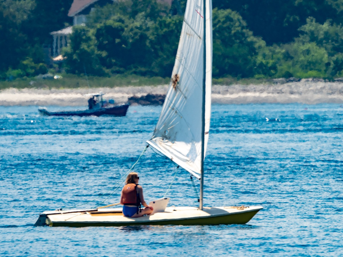 Photo of sister sailing, showing heat distortion
