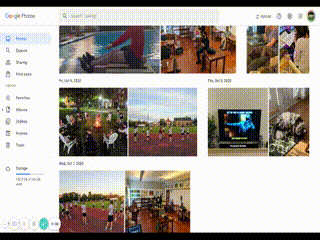 GIF scrolling through Google Photos